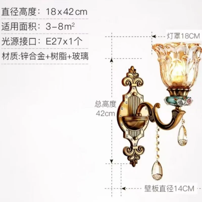 European-Style Luxurious And Grand Chandelier Living Room Lamp Crystal Retro Resin Highend Villa Luxurious Zinc Alloy Dining Hot