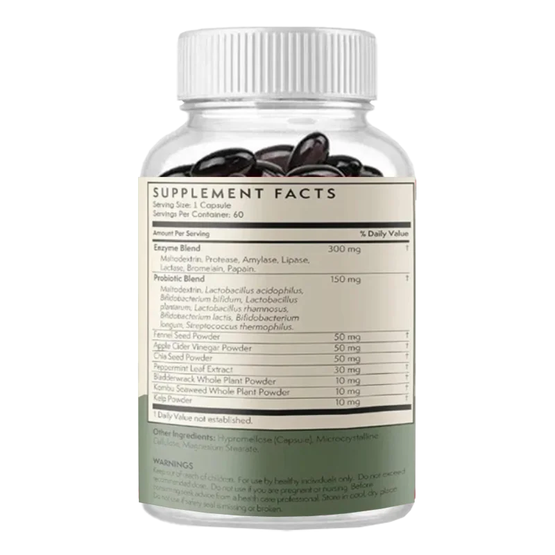 

60 Capsules Probiotics And Prebiotic Digestive Enzymes Supplement Supports Digestive Health Non-GMO Gluten-Free Vegan