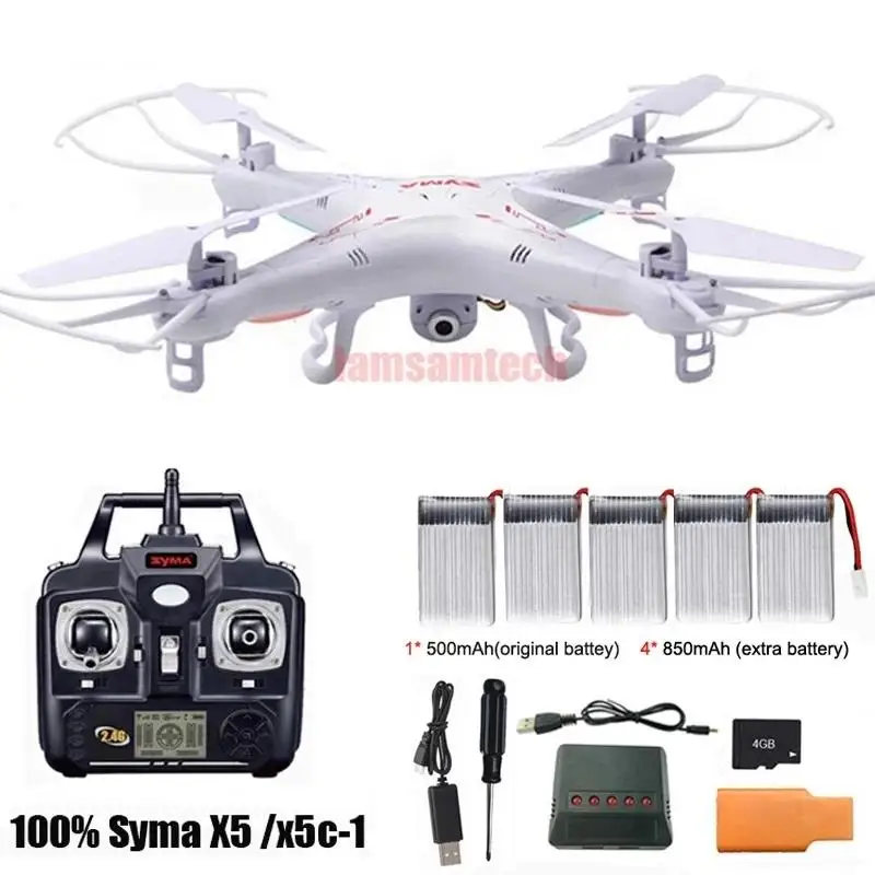 Top X5C/ X5C-1 Explorers Drone 2.4G 4CH 6-Axis Gyro RC Quadcopter With 2.0MP HD Camera RTF RC Helicopter for kids toys 