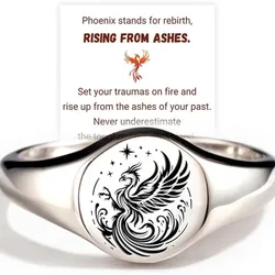 Newly Arrived Jewelry Silver Color Stainless Steel Phoenix Print Ring UNISEX Mysticism Powerful Fashion Jewelry Ring Accessories