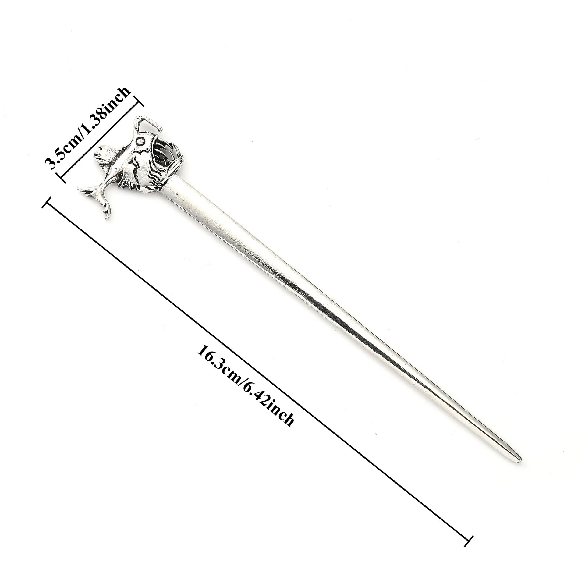 1pc Punk Viking Style Shark Shaped Cool Women Alloy Hairpin Niche Design Personalized Halloween Party Fashion Matching Headwear view 6