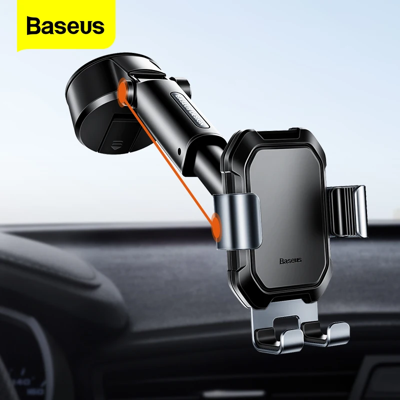 Baseus Gravity Car Phone Holder Suction Cup Adjustable Universal Holder Stand in Car GPS Mount For iPhone 13 12 Pro  Xiaomi POCO