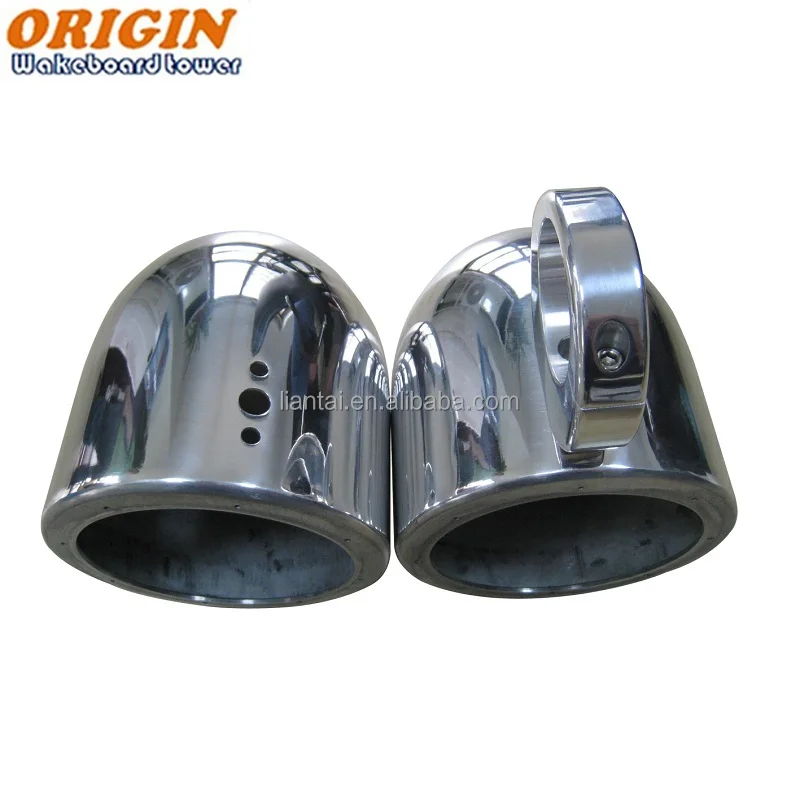 زوج من الأصل 6 1/2in لوح التزلج برج رصاصة المتكلم مصقول علب الألومنيوم قارب المتكلم جراب بدون مكبرات الصوت #5