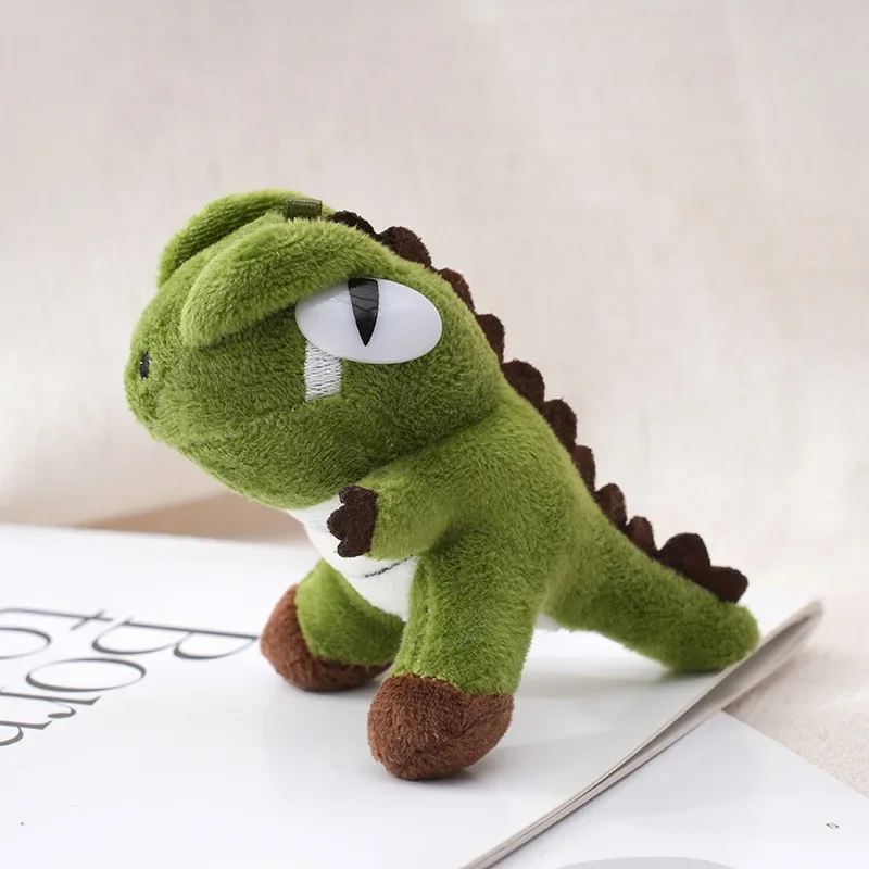 Hot 12cm Cartoon Cute Dinosaur Stuffed Plush Toy Keychains Bag Pendants Living Room Decorations Exclusive Design Gifts Kids