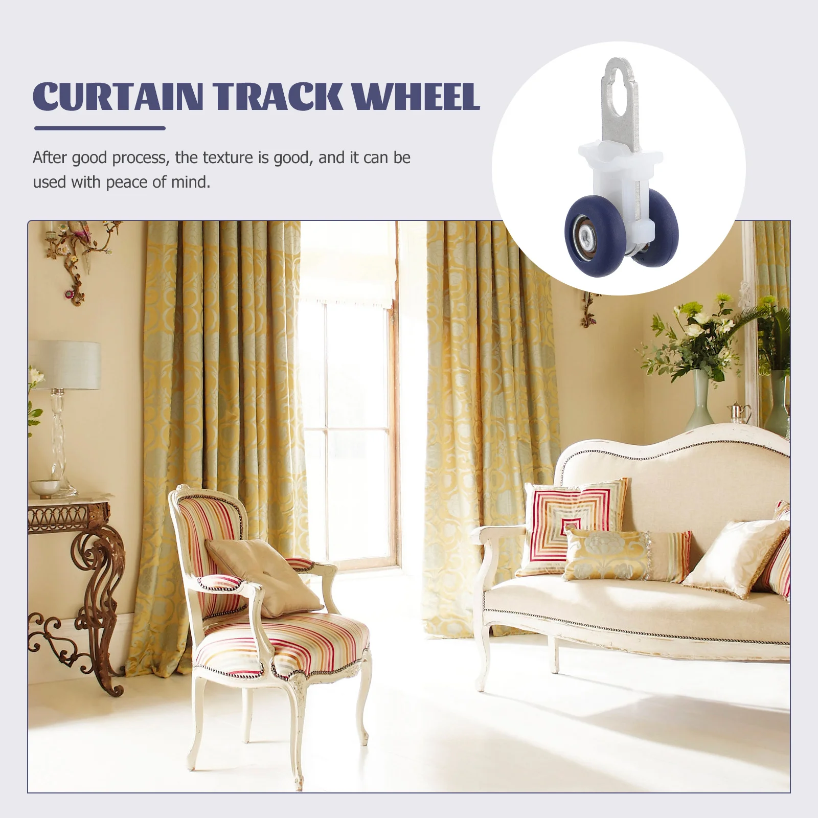 

6pcs Curtain Runners Drapery Curtain Wheel Silent Drapery Wheels For Curtains Shower Valances Roller Gliders Pulley