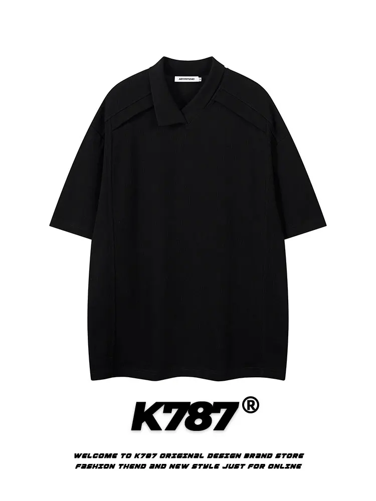 

K787 American Retro ex Loose ort Sve irt Casual Cotton Polyester Blend Summer T-irt Creative Interest Print