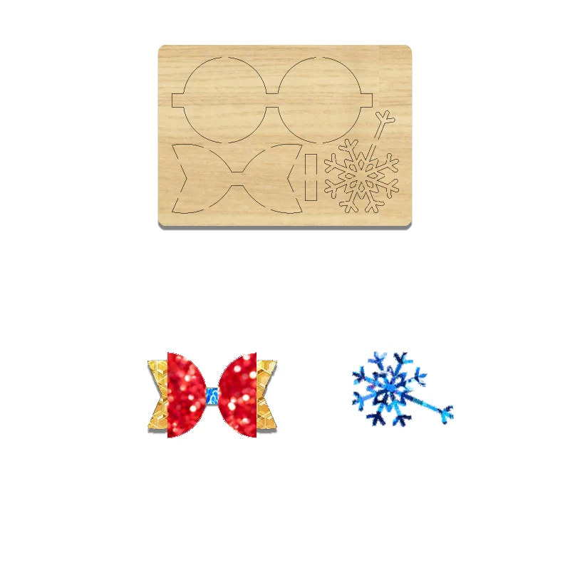 

BD-85 Wooden Cutting Die for Bow Hair Clip, Snowflake Accessories, Suitable for Most Machines