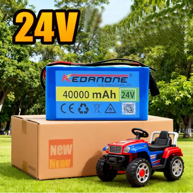 Batteria 7s3p resistente, 24V 40Ah, ricaricabile, pacco batterie al litio 18650 con caricabatterie 29,4V 2A per sedia a rotelle elettrica e scooter.