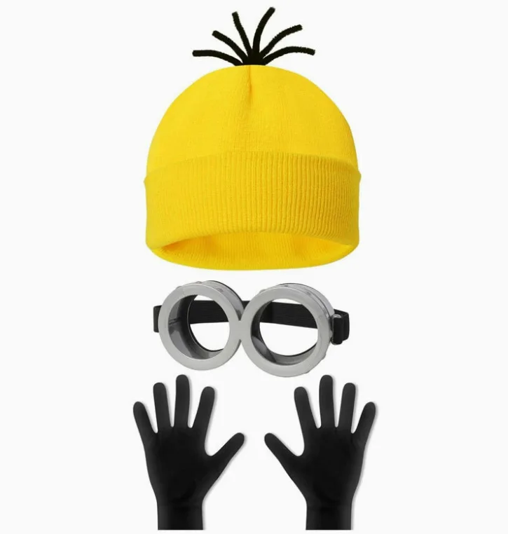 Minions personage kostuum hoed gele gebreide muts creatieve wintermuts cosplay Minions hoed
