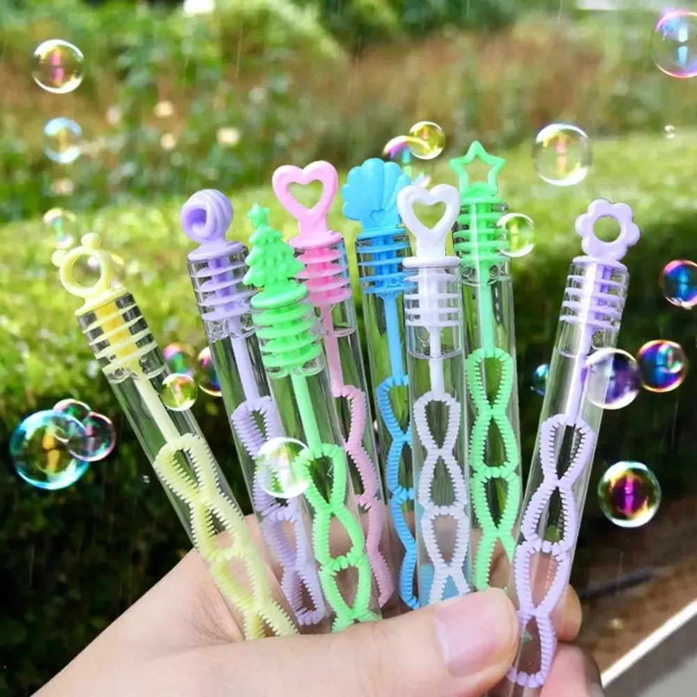 10 Uds. De burbujas coloridas para niños, tubo vacío, máquina de burbujas para fiesta de cumpleaños de dibujos animados, juguetes, recuerdo bonito, regalo de Carnaval