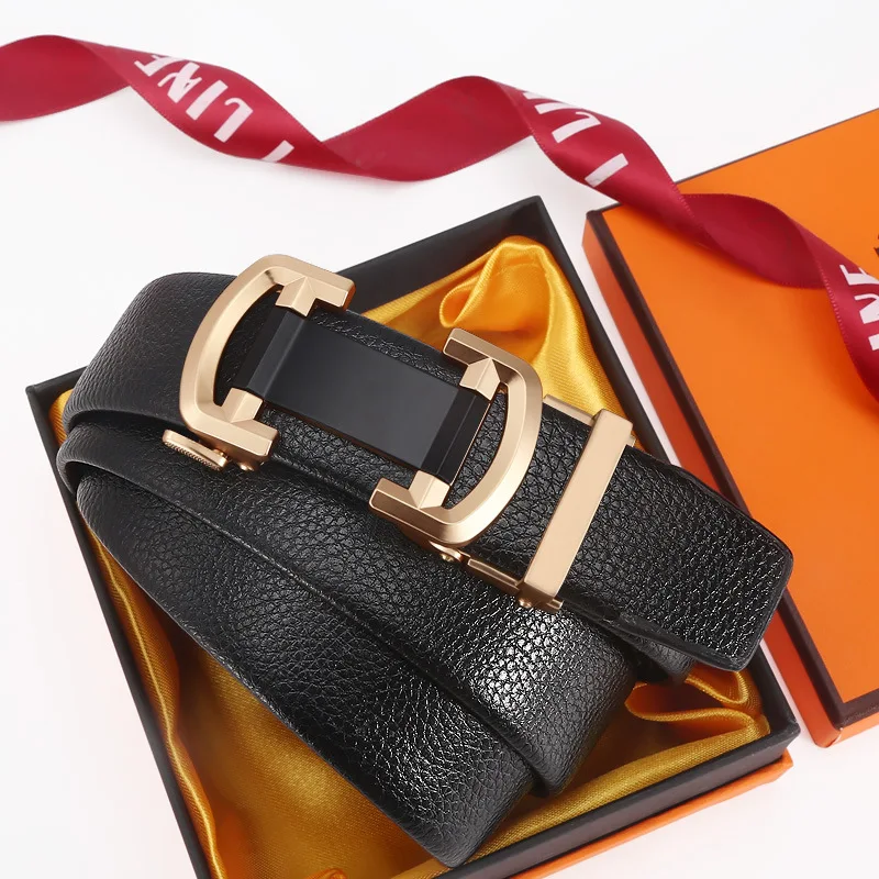 

2022men's automatic buckle fashion casual business cowhide middle-aged trend belts factory wholesale luxury designer brand