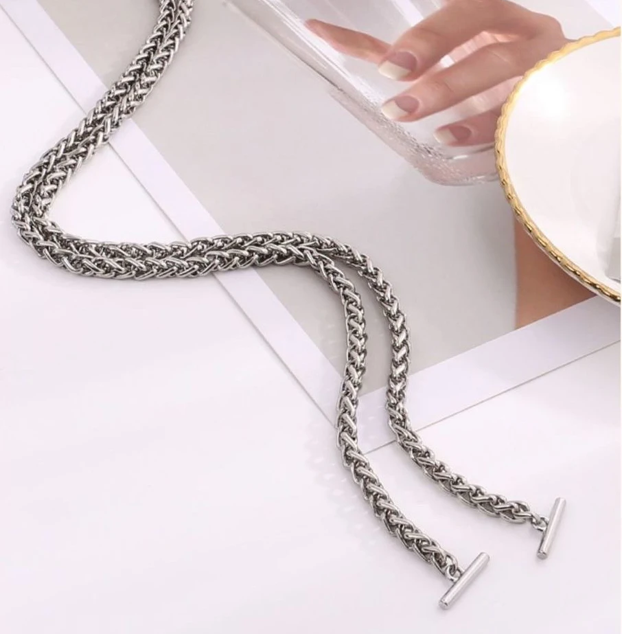 Steel Bag Chain - 5mm Gold, Silver, Gun Black Replacement Shoulder Crossbody Chain Strap with OT Clasp for Small Bag, Clutch