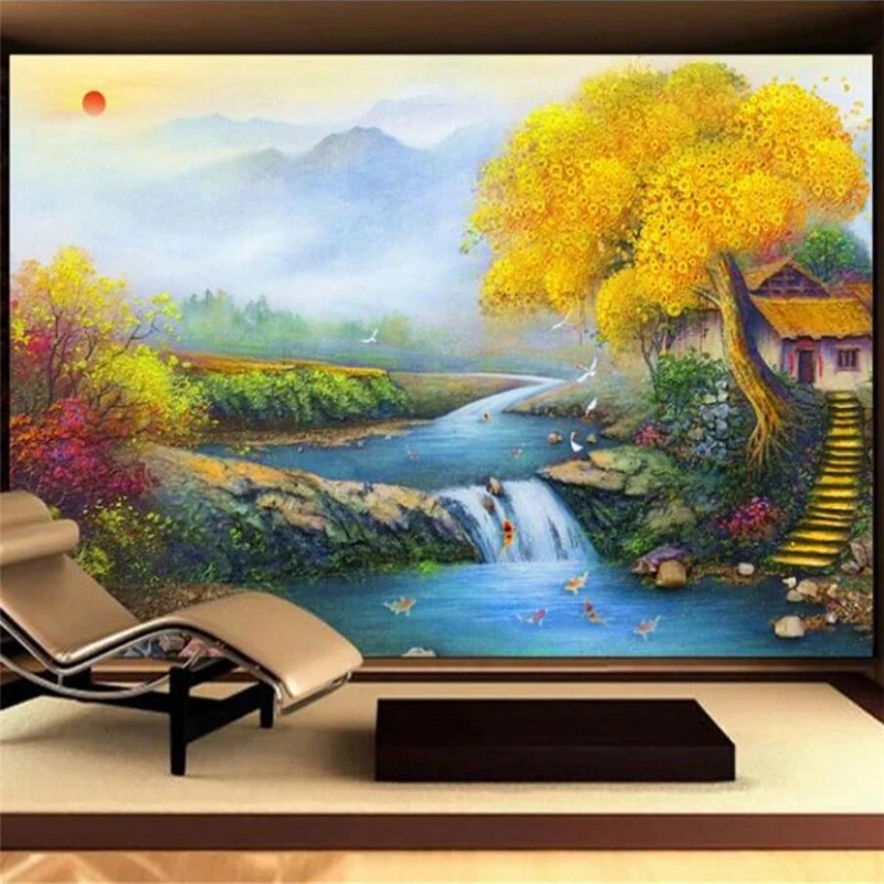 

Wellyu Customized Wallpaper 3d Mural All Things Wish Fortune and Treasure Family Feng Shui Painting Living Room Bedroom Murals