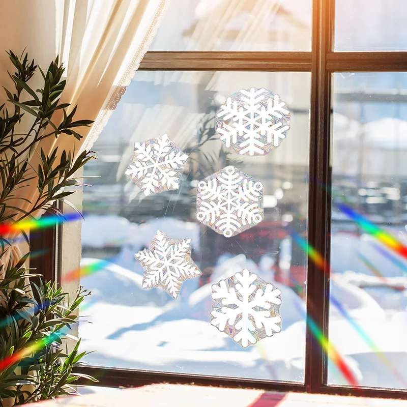 

Merry Christmas Snowflake Window Sticker New Year 2026 Christmas Wall Stickers Room Home Decor Electrostatic Decals