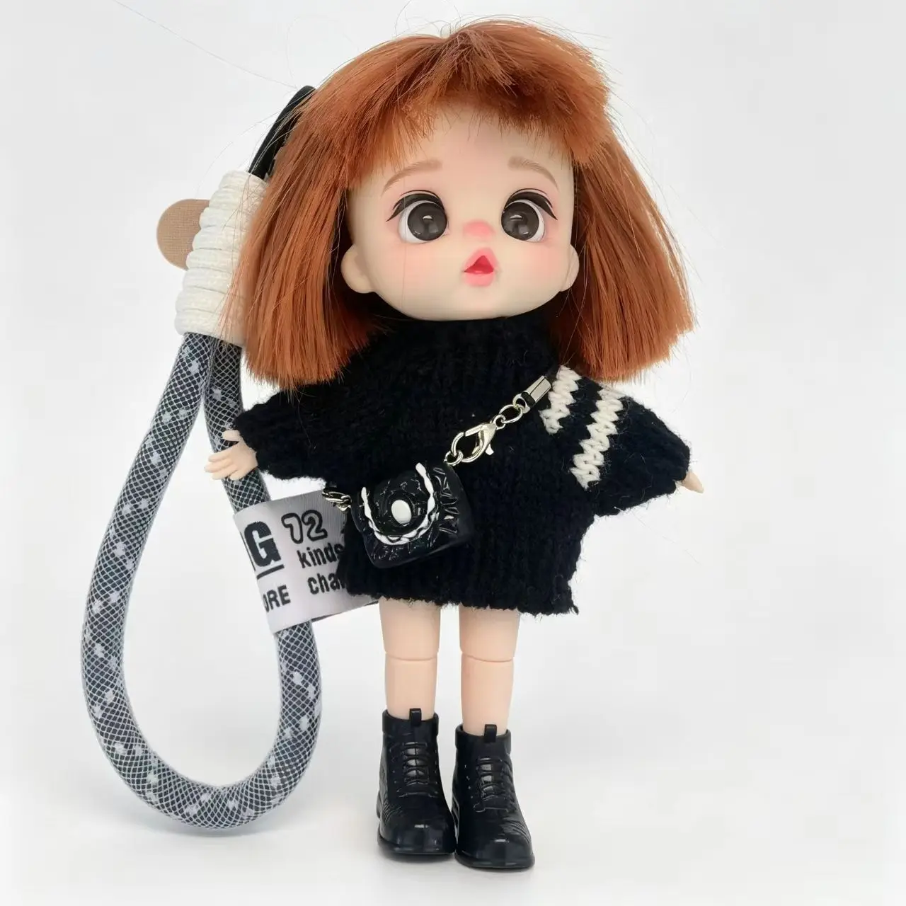 New Short Hair 16cm Doll Keychain Pendant Joint Moveable Sweet Princess Doll Dress Up Toy Car Bag Charms Exquisite Girl Toy Gift