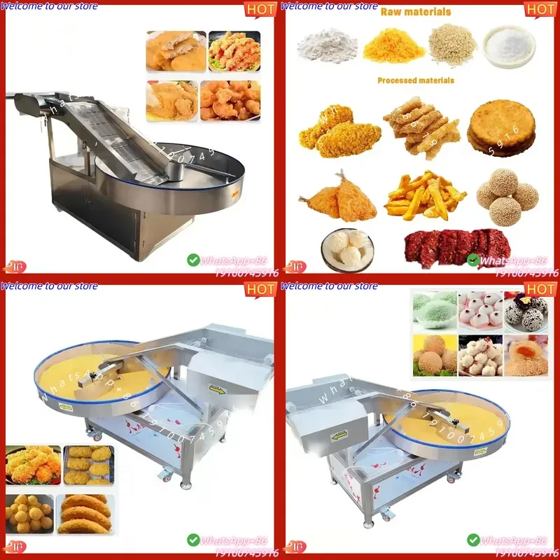2026CE Automatic Electric Pastry Breading Machine Adjustable Speed Commercial Coating Machine Sweet Potato Ball Breading