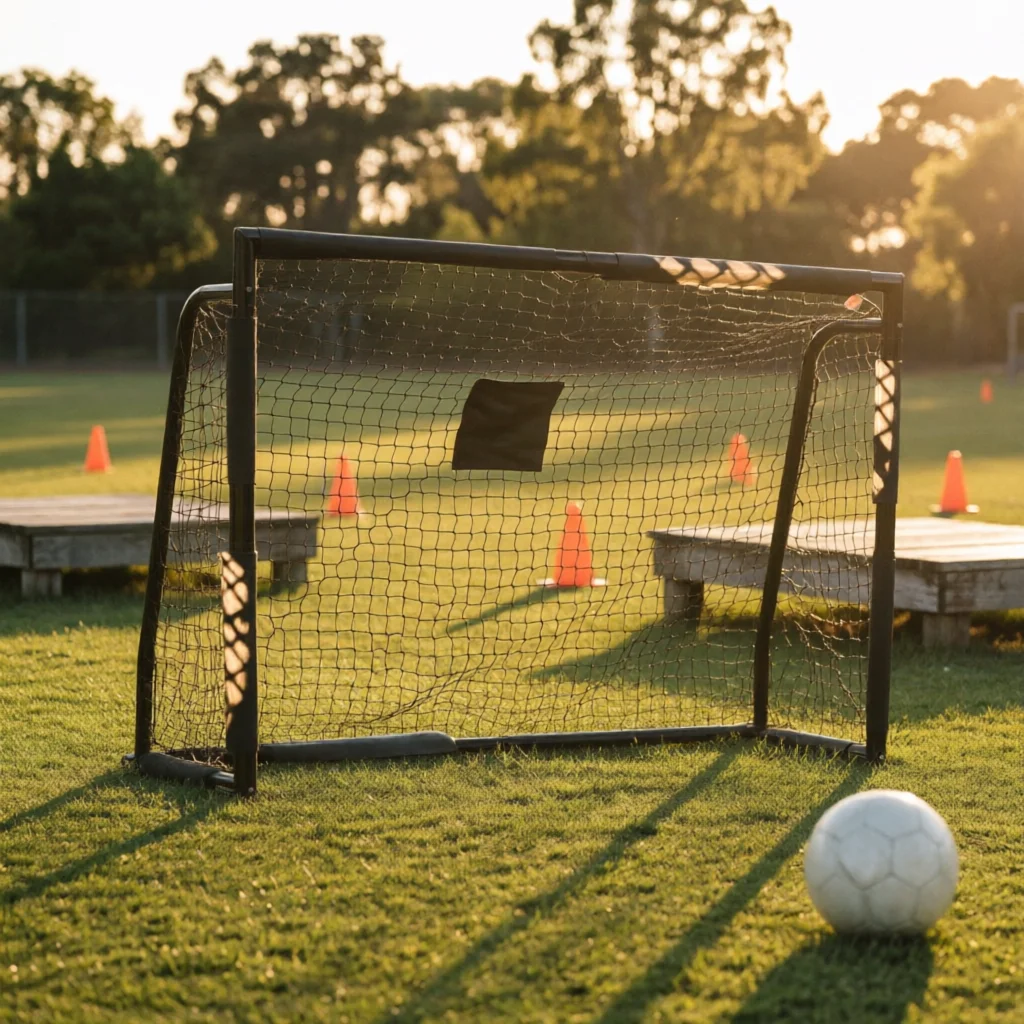 

Steel Soccer Goal Training Soccer Practice Goal Sports Equipment Ground Stakes Weather Resistant