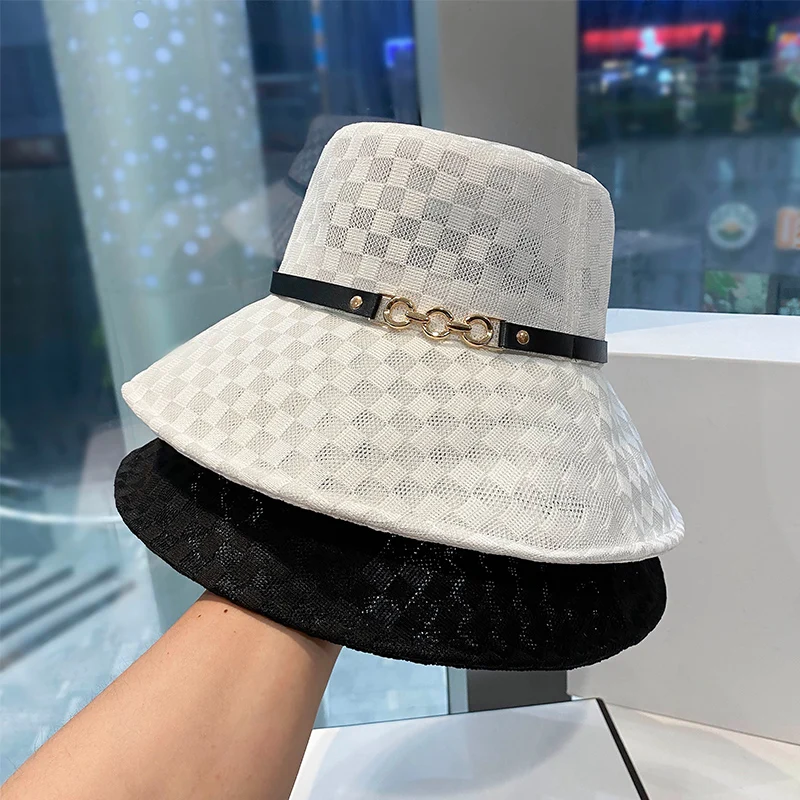 Light Luxury Fashion Pot Hat Summer Simple and Versatile Thin Breathable Fisherman Cap Spring and Autumn Outdoor Outing Sun Hats