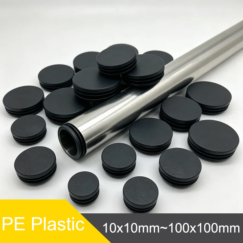 2~20Pcs 10mm~100mm Black Circular Plastic Plugs Furniture Table Foot Tip Chairs Legs Pad Protector CoverBicycle Handlebar Plug