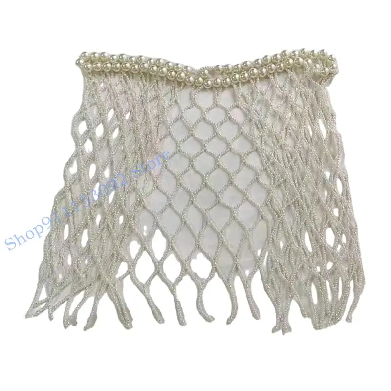 

H9ED Многослойный искусственный жемчуг Ювелирные изделия на талии Регулируемая цепочка для тела Ретро-мода