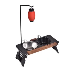 Camping Stand Feeder Set para Animais de Estimação, Tigelas, Tigela, Pet Feeder, Bowl Stand para Cães e Gatos