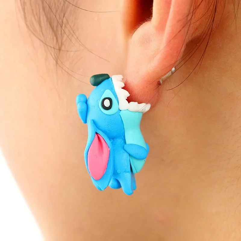 

Disney Stitch Ear Pendants Anime Lilo & Stitch Metal Earring Delicate Female Jewelry Accessories Kawaii Stich Woman Girl Gifts