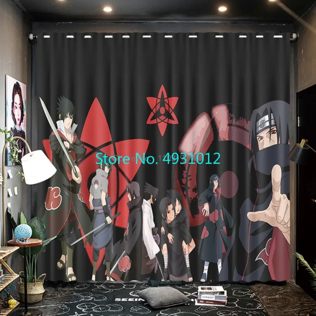 

Anime Naruto Ninja Uzumaki Uchiha 2 Panels/Set Window Blackout Curtains 160x184cm Shading Home Living Room Decor Baby Kids Gift