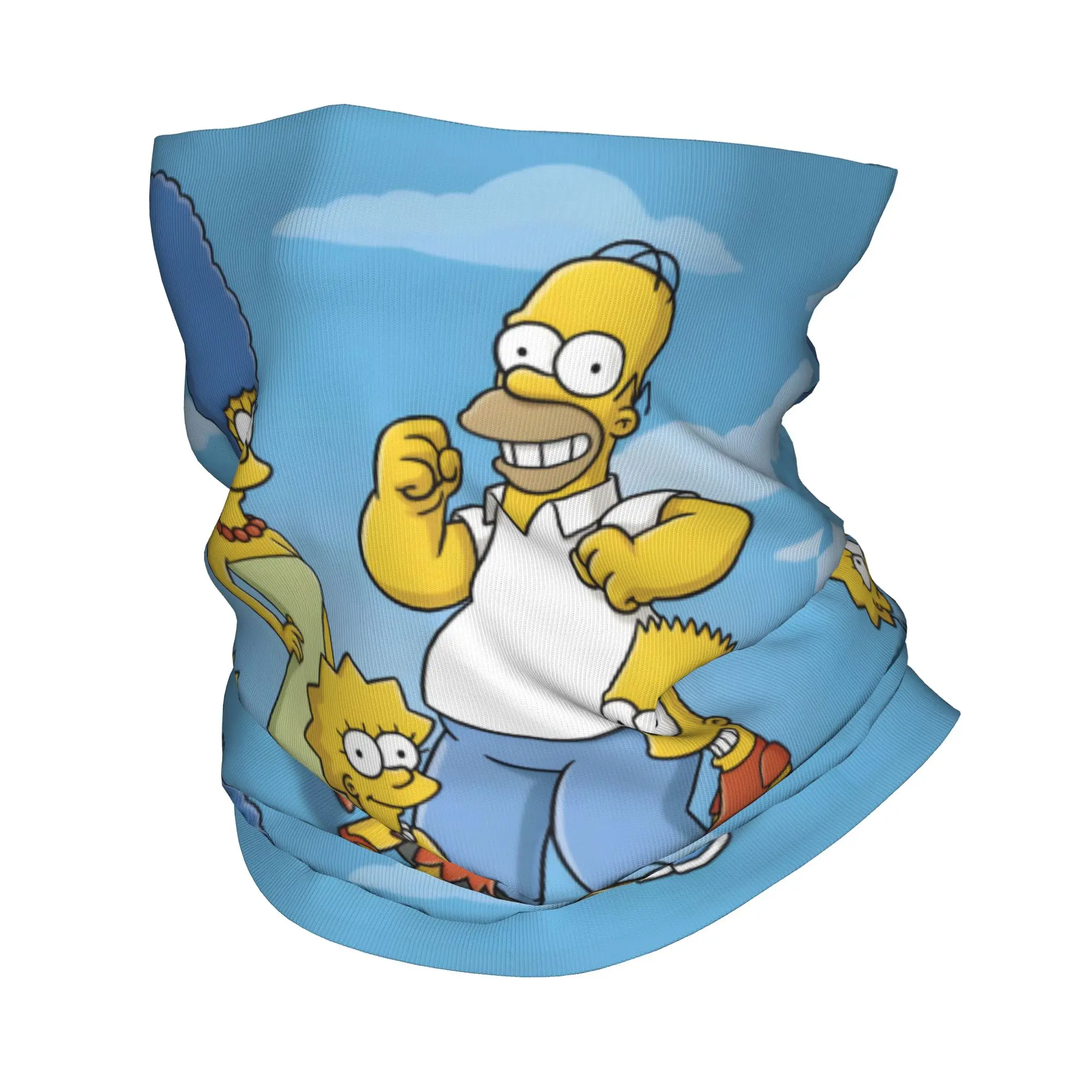 Custom Funny The S-Simpsones-Anime Bandana Neck Warmer Women Men Winter Ski Hiking Scarf Gaiter  Face Cover