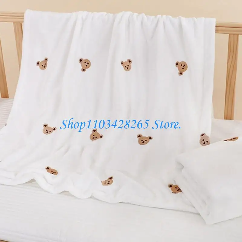 بطانية BANNEL G2TE FLANNEL مع دب تطريز ناع