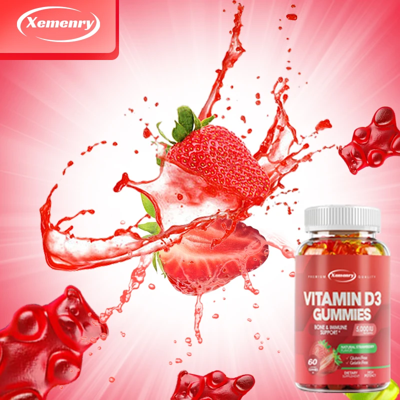 

Vitamin D3 Gummies - Calcium Absorption,Promotes Teeth, Muscle & Bone Health, Fights Fatigue,Improves Immunity, Enhance Vitality