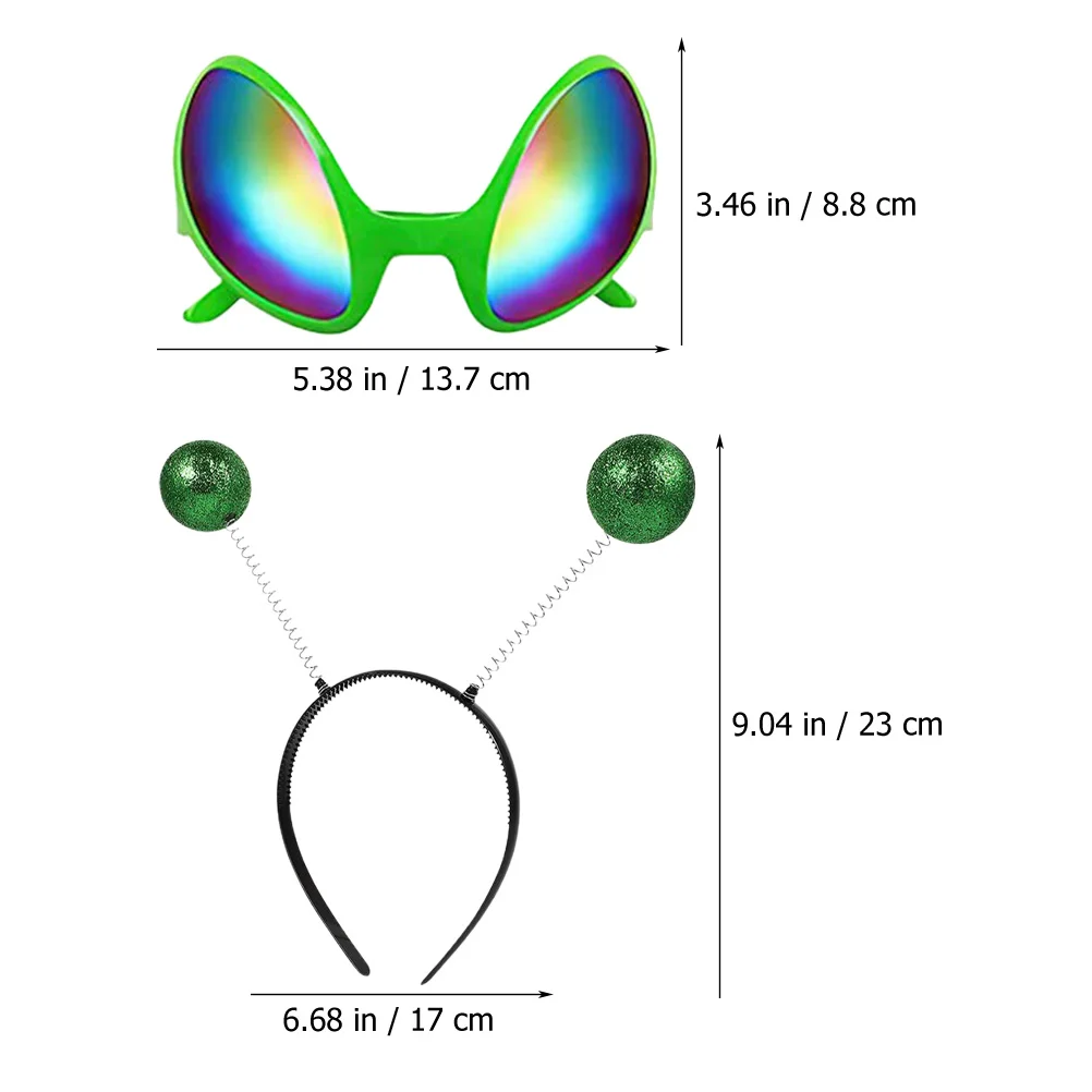 Zestaw 2 Opaski na Głowę Okulary Tęczowe Soczewki Śmieszny Kostium Impreza Akcesoria Nowatorskie Okulary Rekwizyty Dla Dorosłych Cosplay