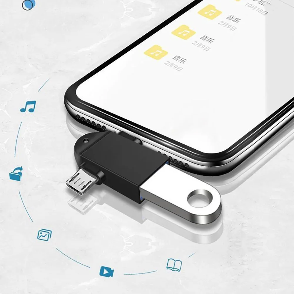 Aluminum Alloy 2 In 1 Android OTG Adapter Mobile Phone Adapter Usb Connector Multi Function Type C To USB Connector OTG Adapter image 4