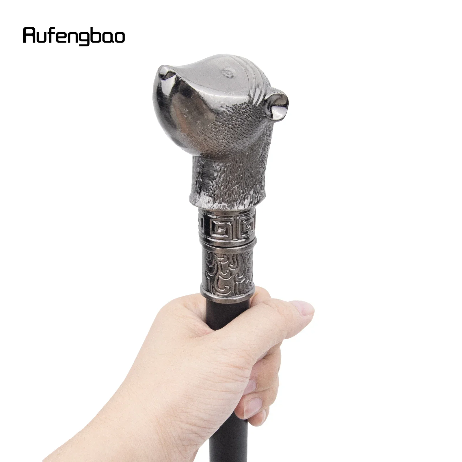 Silberner Hamster, Meerschweinchen, einzelnes Gelenk, modischer Gehstock, dekorativer Cospaly, Vintage, modischer Gehstock, Crosier, 93 cm