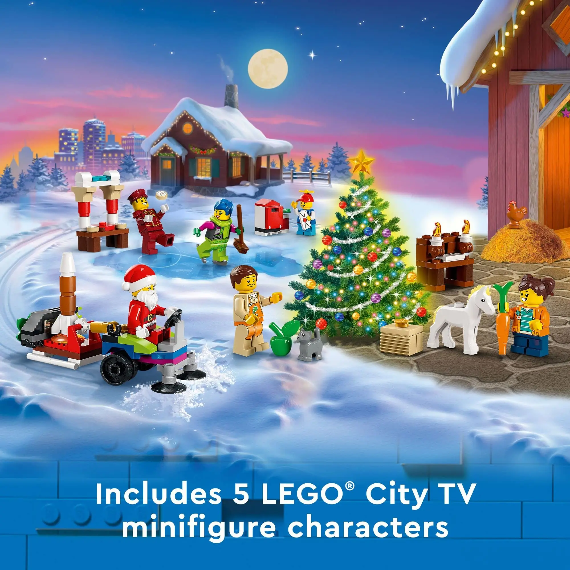 LEGO City Advent Calendar Children Building Blocks Toys 60352 a City Playmat and 5 City TV Characters Birthday Gift (287 Pieces)