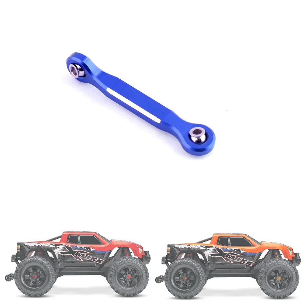 アルミ合金ステアリングサーボリンケージ,1:5 traxxas x-maxx xmaxx 6s 8s rcモンスタートラック用タイロッド,アップグレードパーツ,ブルー