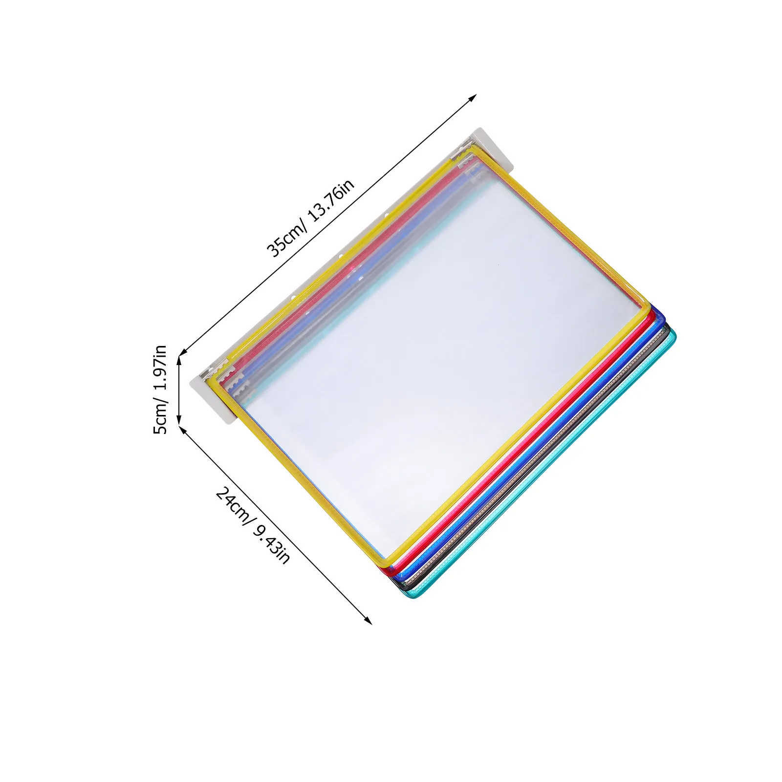 Wall Mounted A4 File Folder Organizer 5-Page Flip Document Rack Magazine Holder Office Classroom Use Hanging File Holder