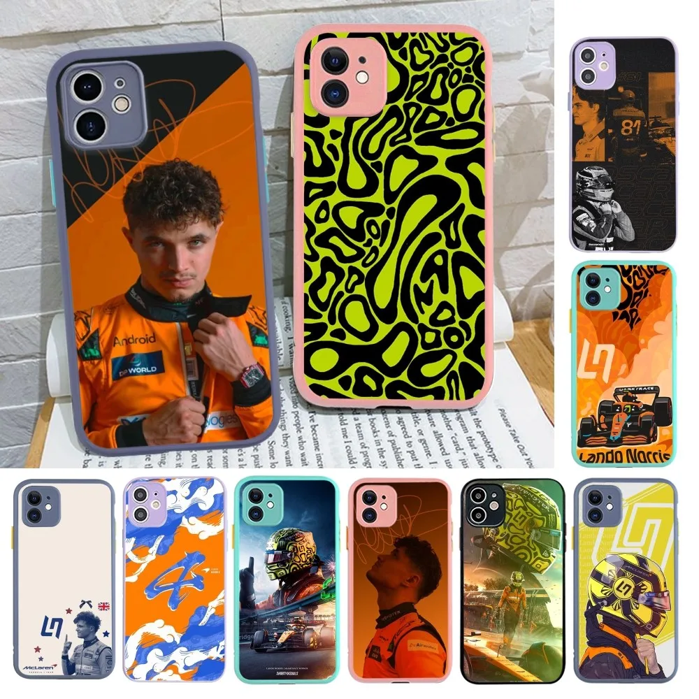 F1 Formula 1 L-Lando N-Norris Phone Case for iPhone 14 11 12 13 Mini Pro Max 8 7 Plus X XR XS MAX Translucent Matte Cover