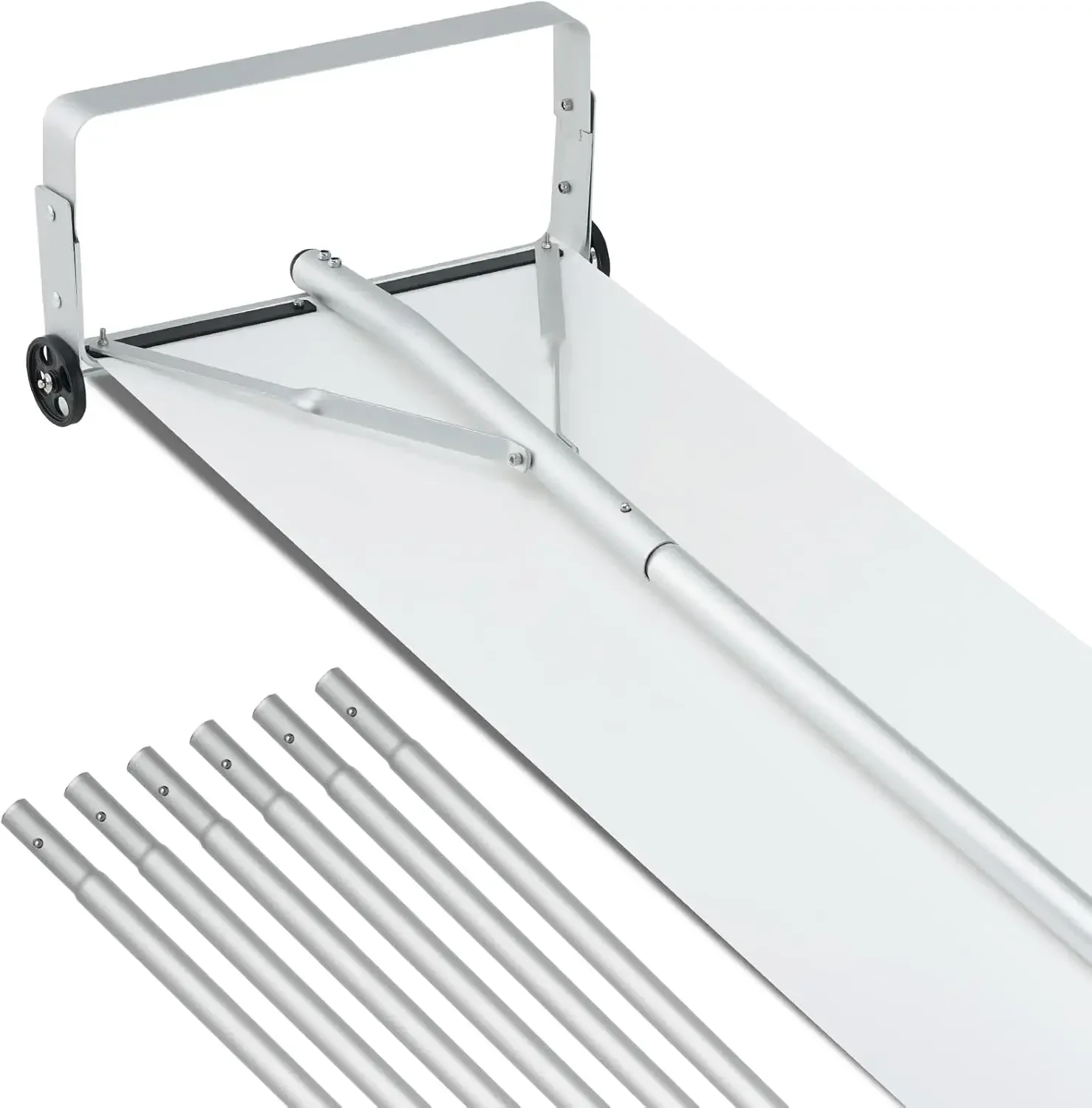 Snow Roof Rake, 30ft Reach Aluminium Roof Shovel with Slide Cloth, Premium 19