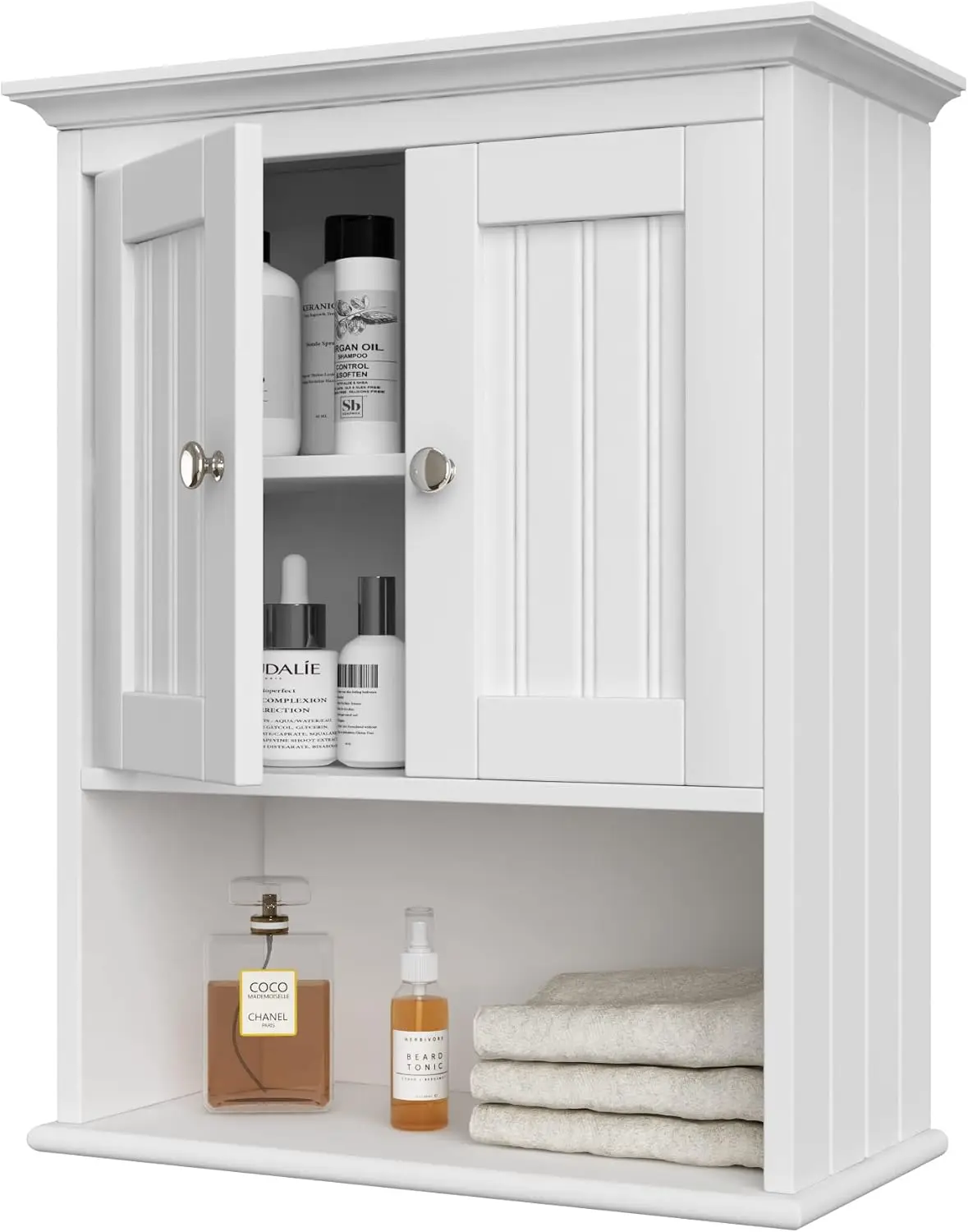 

Wood Wall Cabinet, Bathroom Medicine Cabinet Storage with Doors and Adjustable Shelf, Rustic Cabinet Wall Mounted for Bathroom