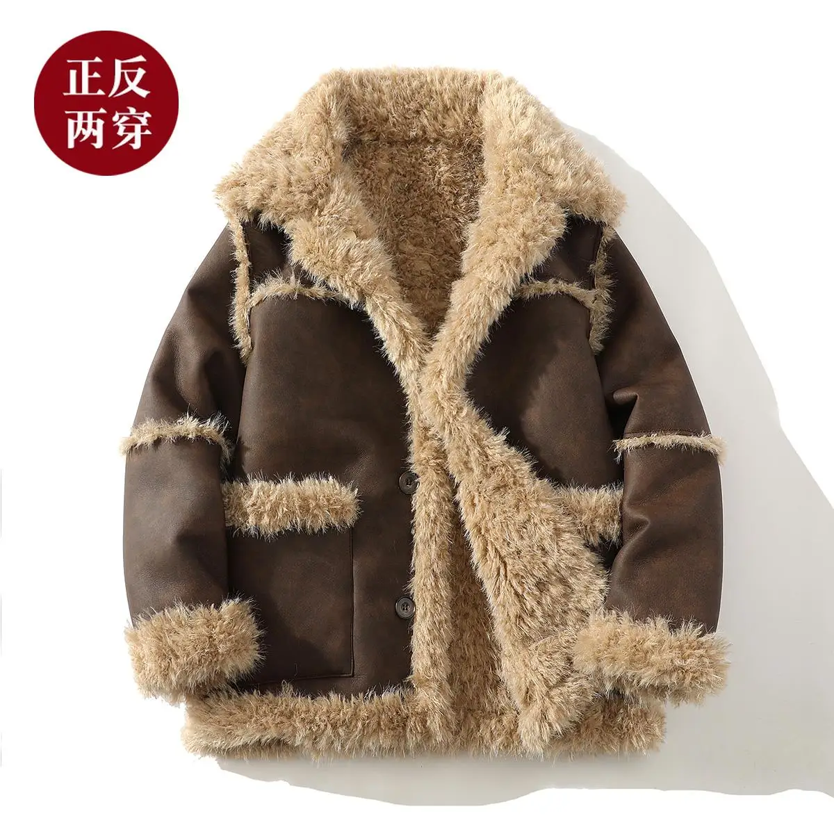 

2024 Autumn And Winter Single breasted buckle coat Men's Fashion thick jackets men printing flower Warm Jacket Large Size