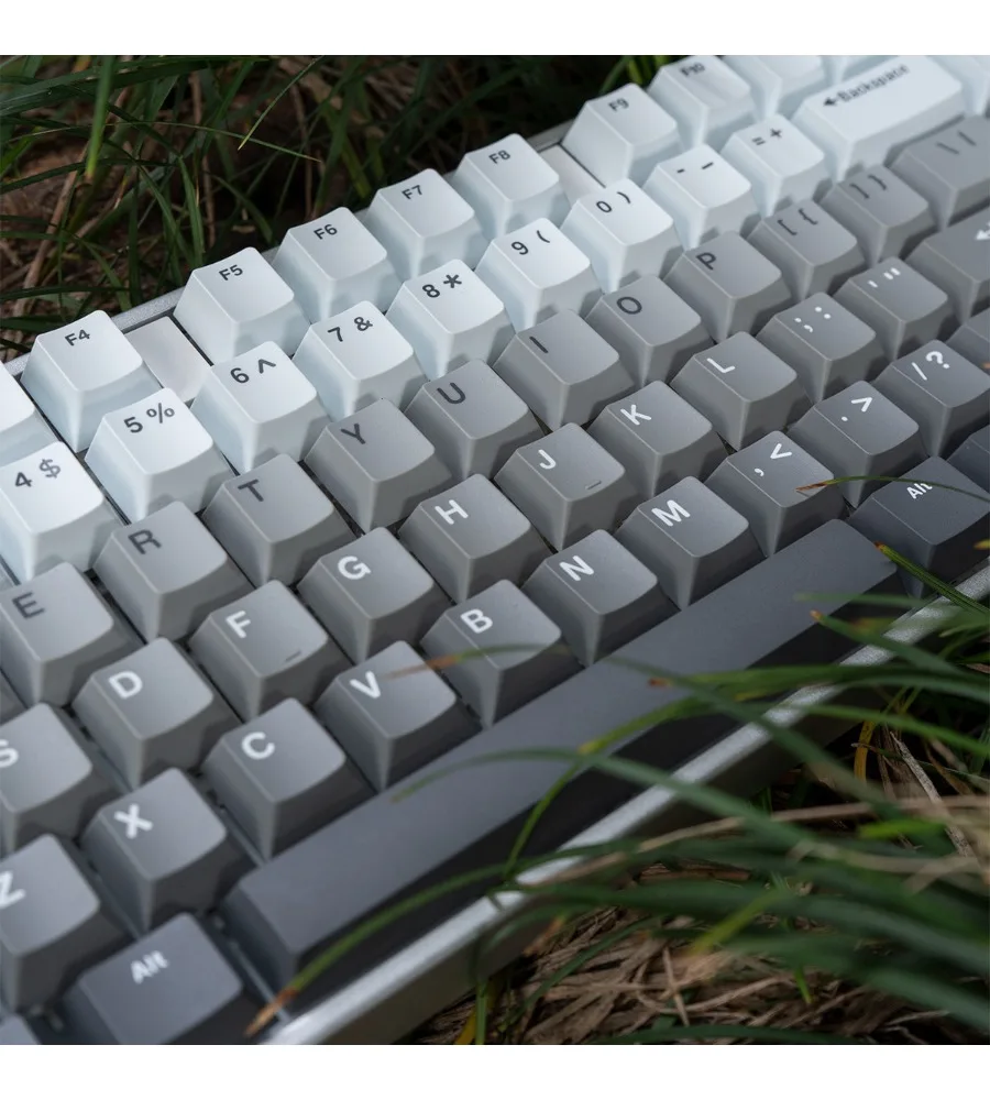 Fog shadow gradual change gray 132 keys personalized mechanical keyboard keycap ABS two-color molding custom cherry