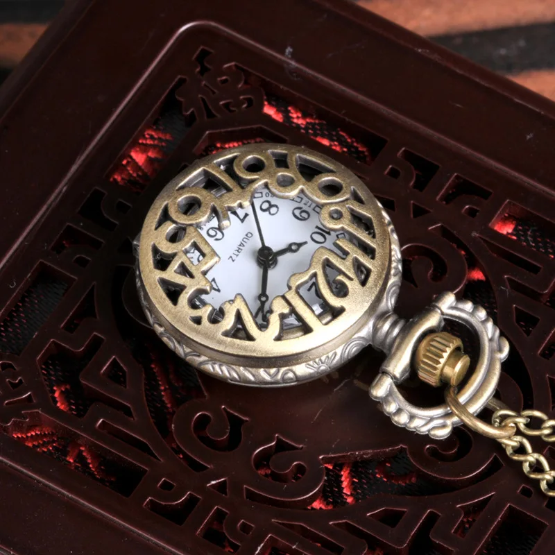 Sang Trọng Dễ Thương Bạc Mặt Thạch Anh Đồng Hồ Bỏ Túi Cho Nam Nữ Hoa Động Vật Khắc Khắc Ốp Lưng Fob Mặt Dây Chuyền "Đồng Hồ