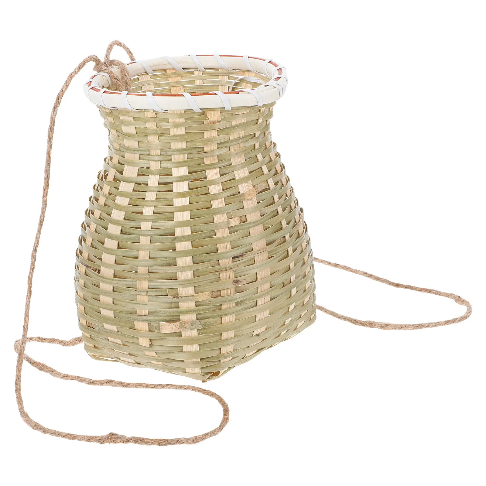 المنسوجة يدويا الخيزران سلة الظهر الصغيرة ريفي متعددة الأغراض تخزين حقيبة DIY بها بنفسك اللوحة الدعامة المنسوجة حامل الأداء