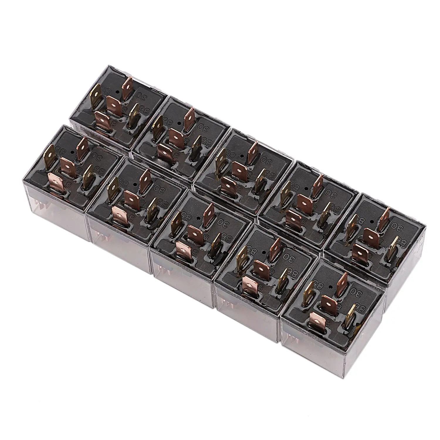 10Pcs Waterproof Automotive Relay 12V 80A 5Pin Car Control Device Car Relays High Capacity Switching Car