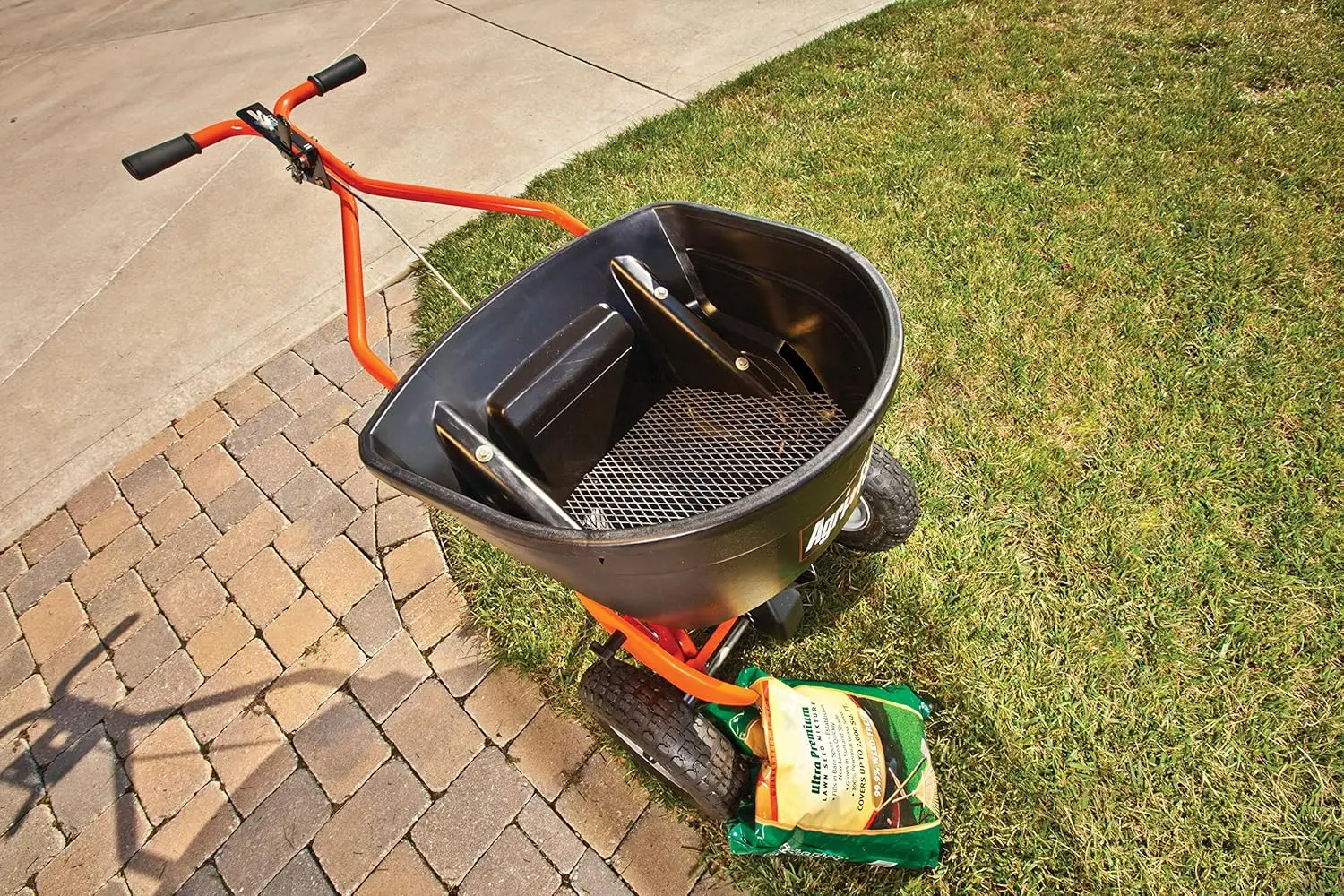 45-0614 130 lb. Push Lawn & Garden Broadcast Spreader for Seed,Fertilizer,Salt,Ice Melt; Walk Behind with Easy to use Flow Contr