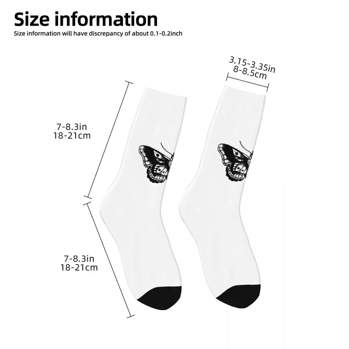 Black Butterfly Stockings Women Men Harrys Styles Socks Breathable Korean Socks Autumn Running Anti Skid Design Socks Gift