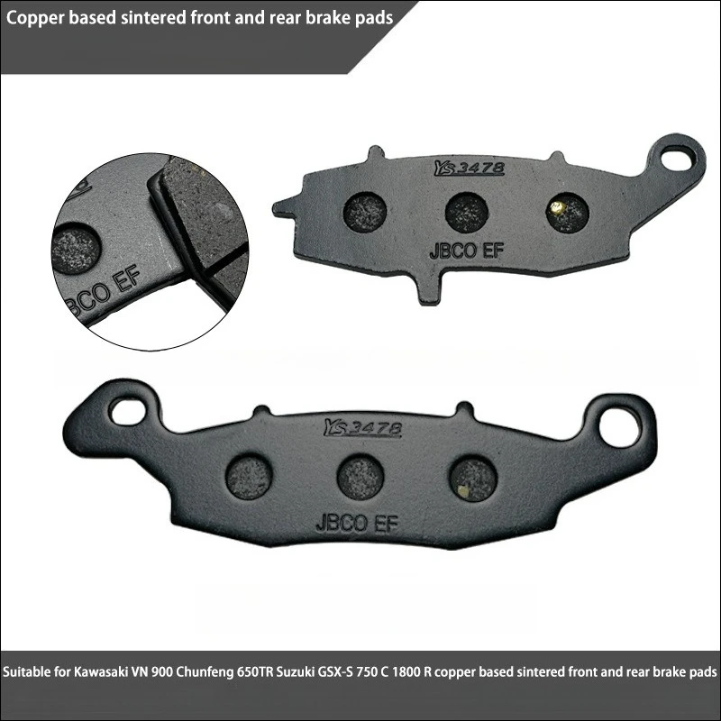 

Brake Pads Copper Sintered High Performance For Kawasaki VN900 Compatible with CFMoto 650TR Suzuki GSX-S 750