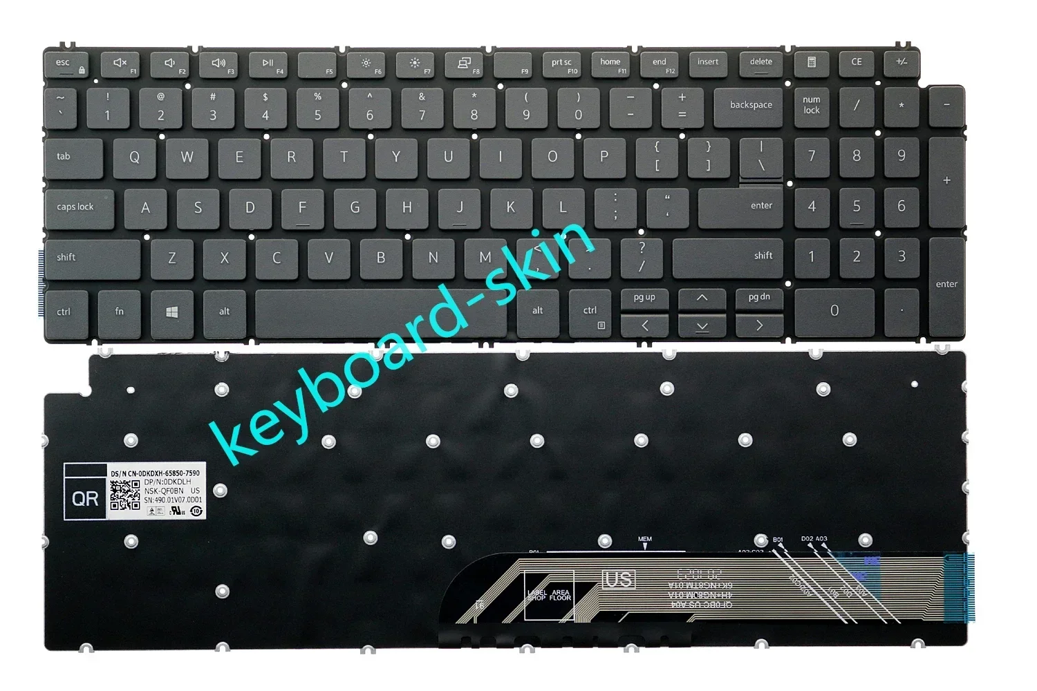 New US black Keyboard no-Backlit for Dell Inspiron 15-3501 3502 3505 P90F 7500 7506 P97F 7501 P102F 7590 7591 7706 2n1 7790 7791