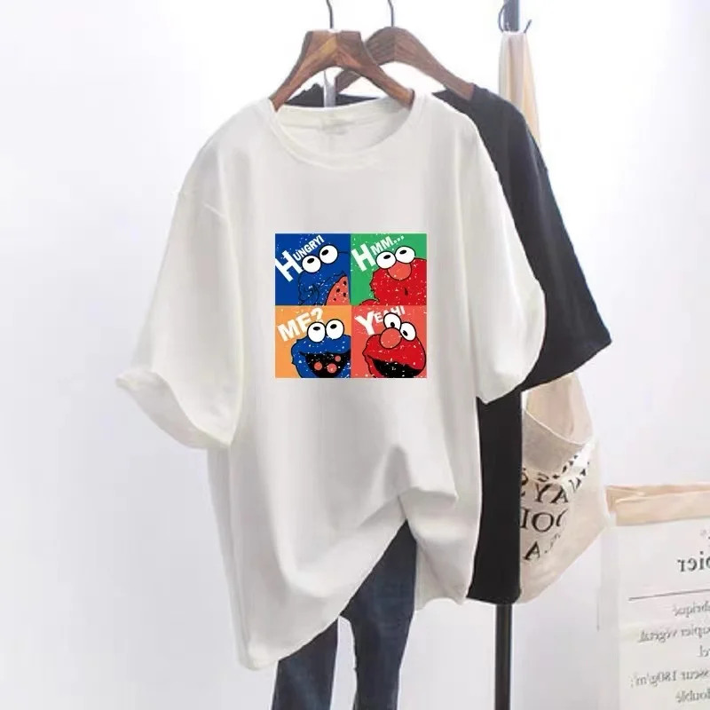 

Pinchen Trading Cartoon Women T-shirt Summer Clothes Women 2024 Short sleeve Tee Female High quality 100% Cotton Loose Tops