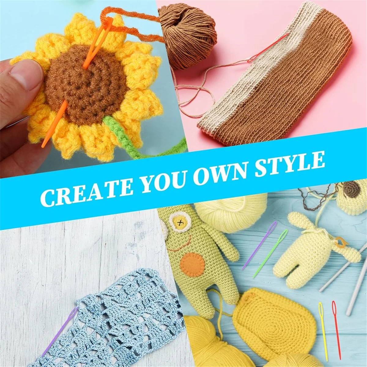 SSR 100 шт. пластиковая игольная пряжа с большим ушком 2 разных размеров, пряжа, швейные иглы 2,76 и 3,54 дюйма, красочная безопасная игла для шнуровки